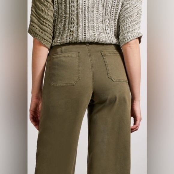 TRIBAL Audrey Hugging Button Fly Wide Leg Pant Olive Khaki Sz 16 NWT - Picture 14 of 15